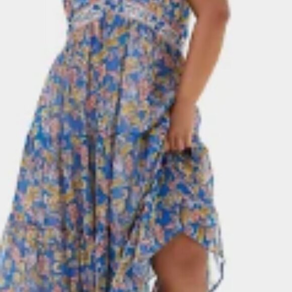 Anthropology Verb by Pallavi Singhee Vineyard Tiered Floral Maxi Dress Size 12 - Picture 6 of 6